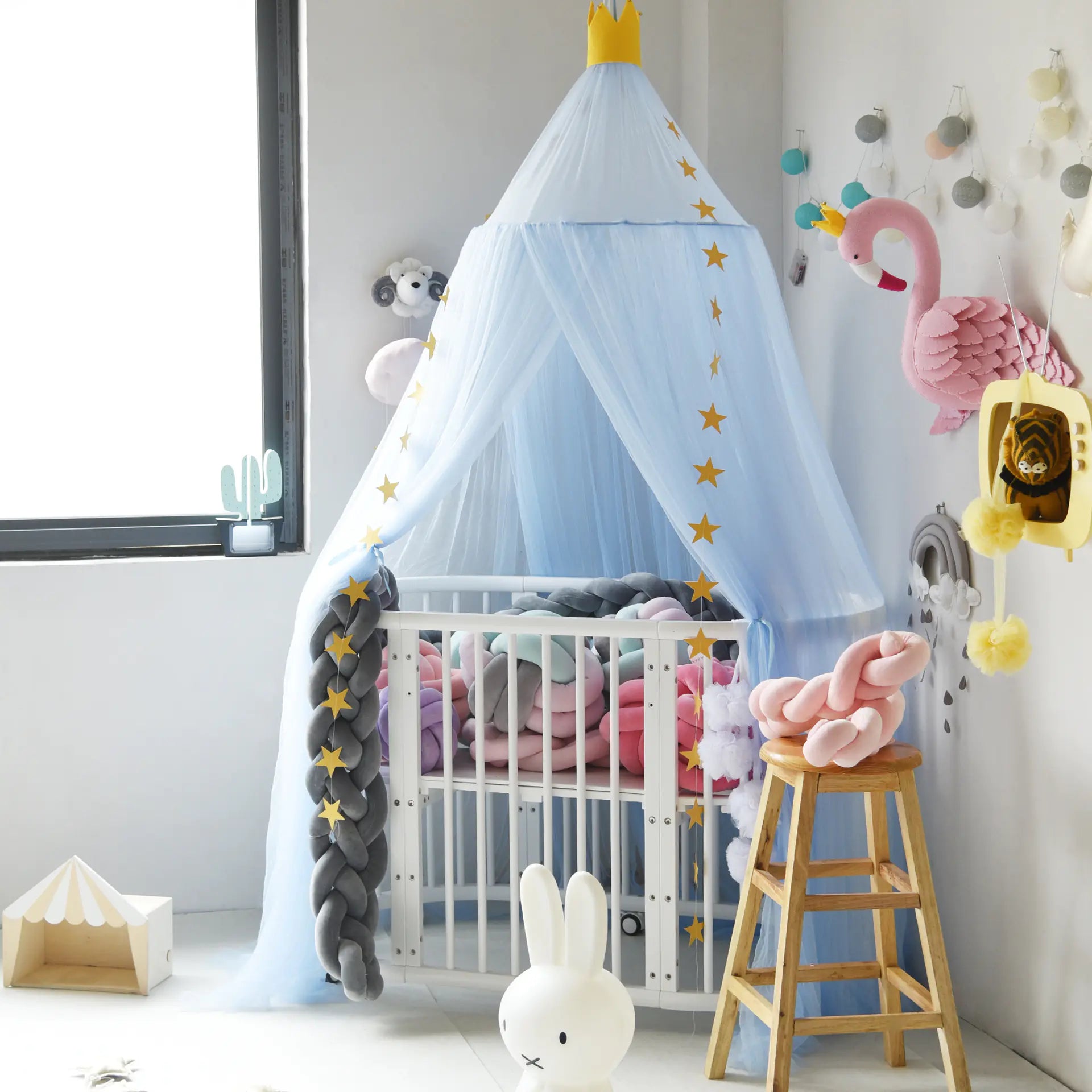 Dreamy Star Crown Baby Bed Canopy for Photo Props - SafeBabyKinder