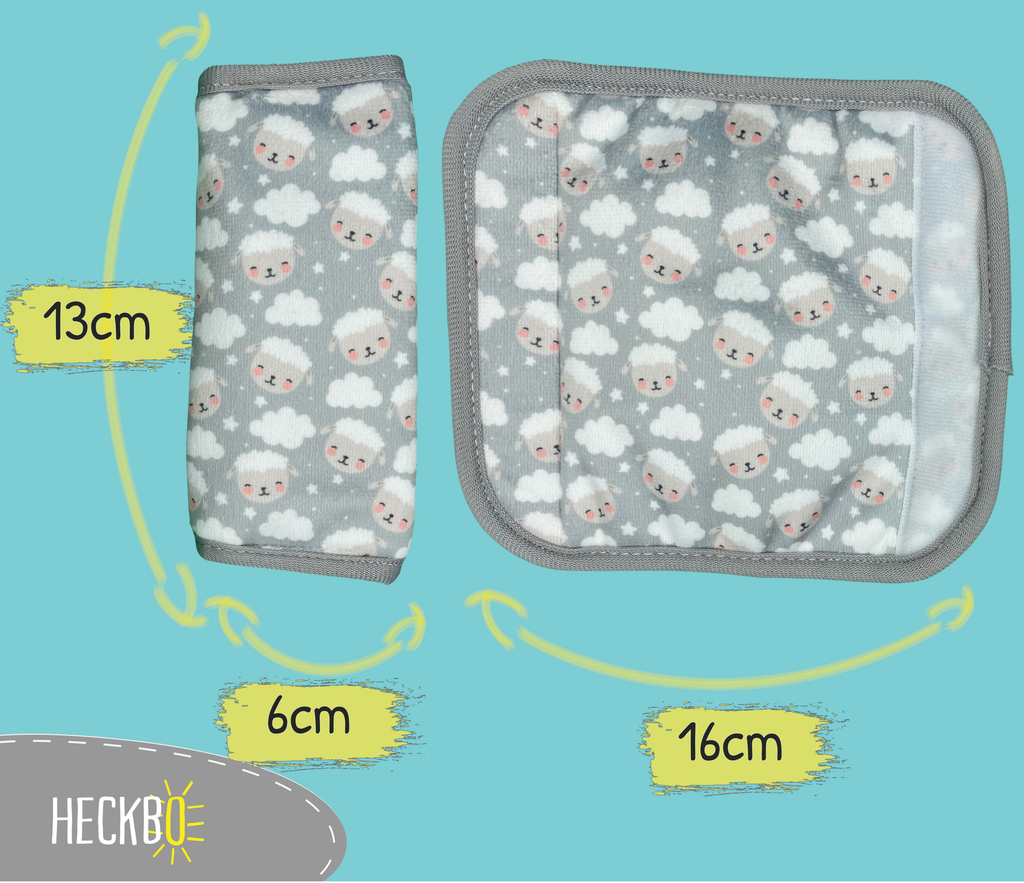 Baby Gurtschutz Schafe mit Wolken - SafeBabyKinder
