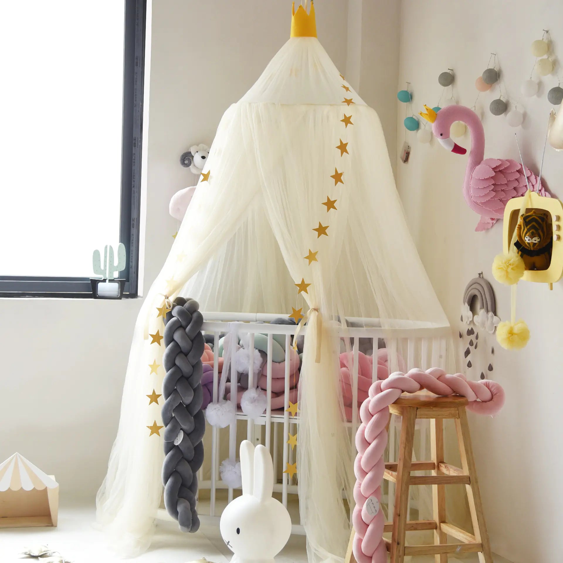 Dreamy Star Crown Baby Bed Canopy for Photo Props - SafeBabyKinder
