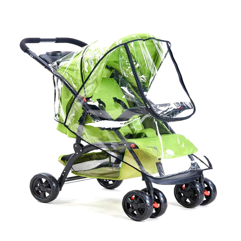 Baby Stroller Rain Cover with Wind Protection and Zipper - SafeBabyKinder