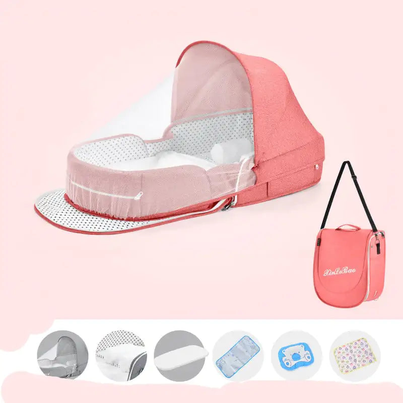Multifunktionales tragbares Babybett mit Moskitonetz - SafeBabyKinder