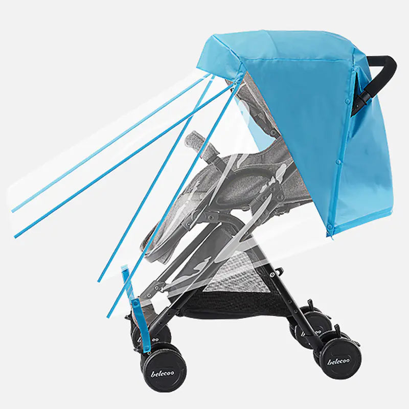 Baby Stroller Rain Cover with Wind Protection and Zipper - SafeBabyKinder