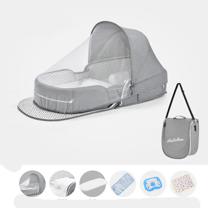 Multifunktionales tragbares Babybett mit Moskitonetz - SafeBabyKinder