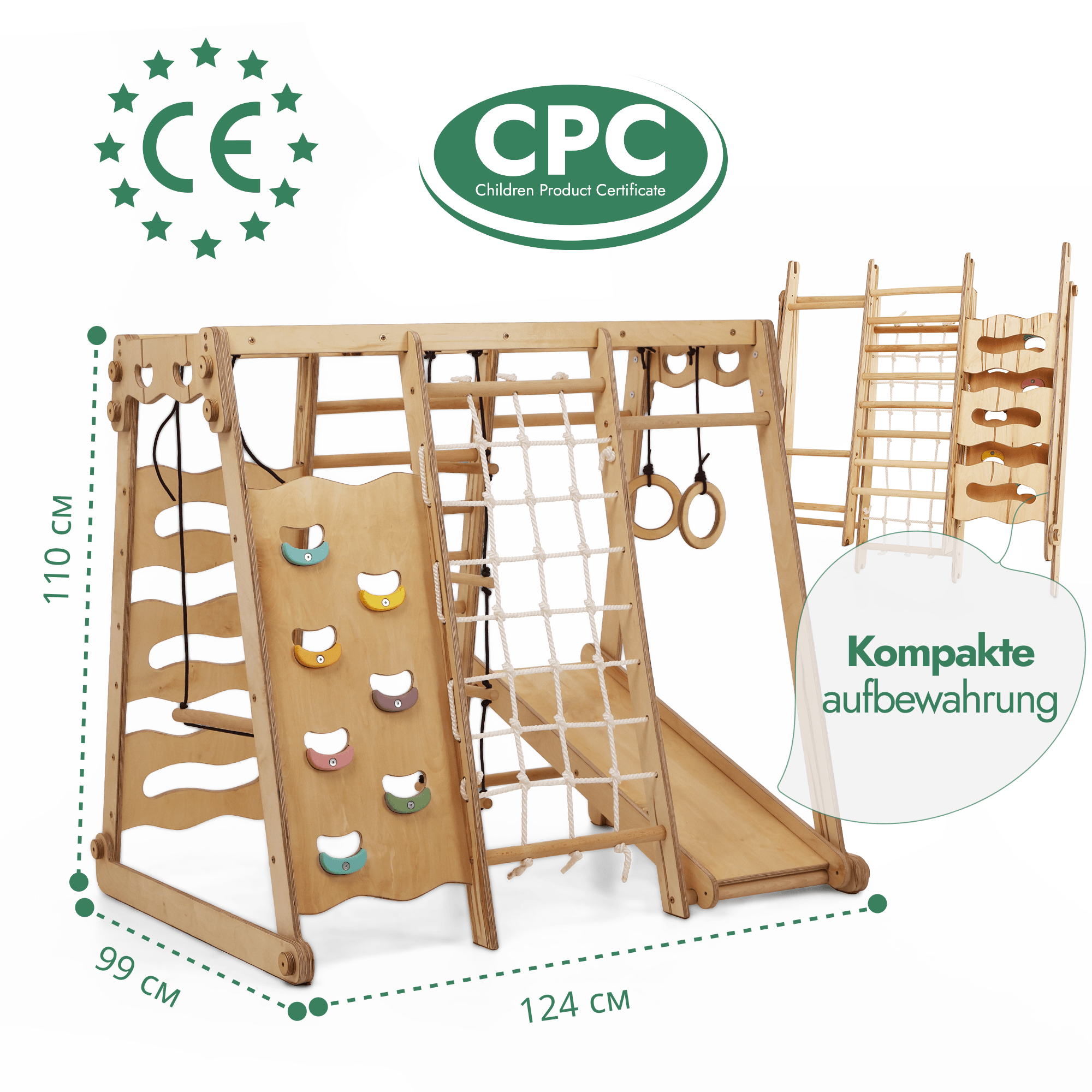 6in1 Indoor-Spielplatz aus Holz für Kinder – “Gebraucht – Wie neu” - SafeBabyKinder
