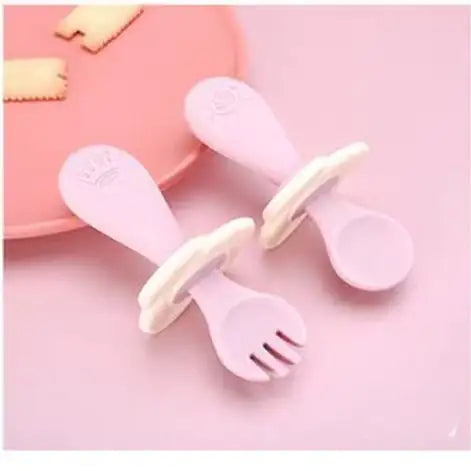 Children's Silicone Meal Feeding Fork and Spoon Set - SafeBabyKinder