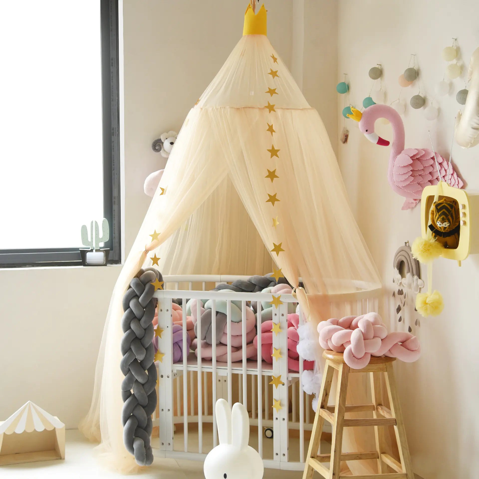 Dreamy Star Crown Baby Bed Canopy for Photo Props - SafeBabyKinder