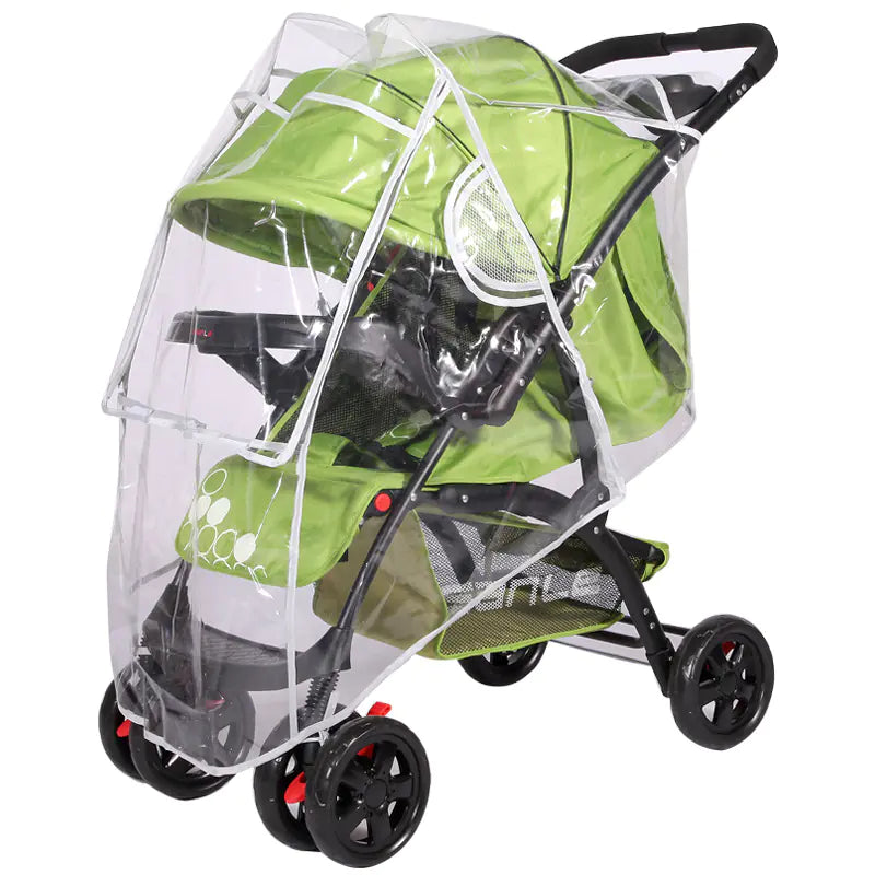 Baby Stroller Rain Cover with Wind Protection and Zipper - SafeBabyKinder