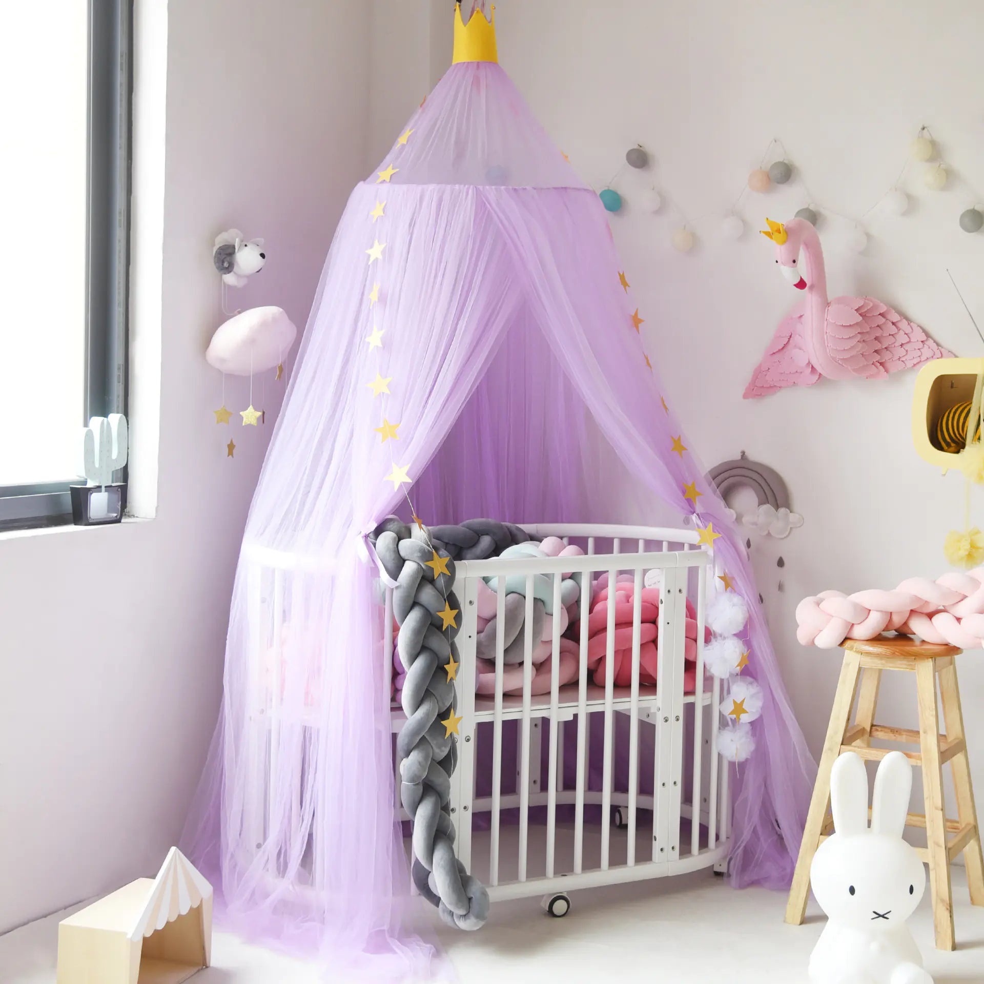 Dreamy Star Crown Baby Bed Canopy for Photo Props - SafeBabyKinder
