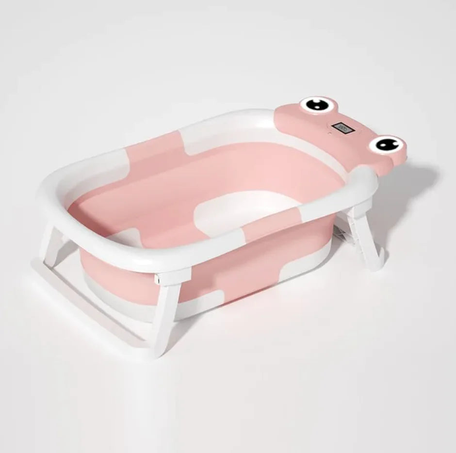 Foldable Baby Bathtub with Cushion & Thermometer - SafeBabyKinder