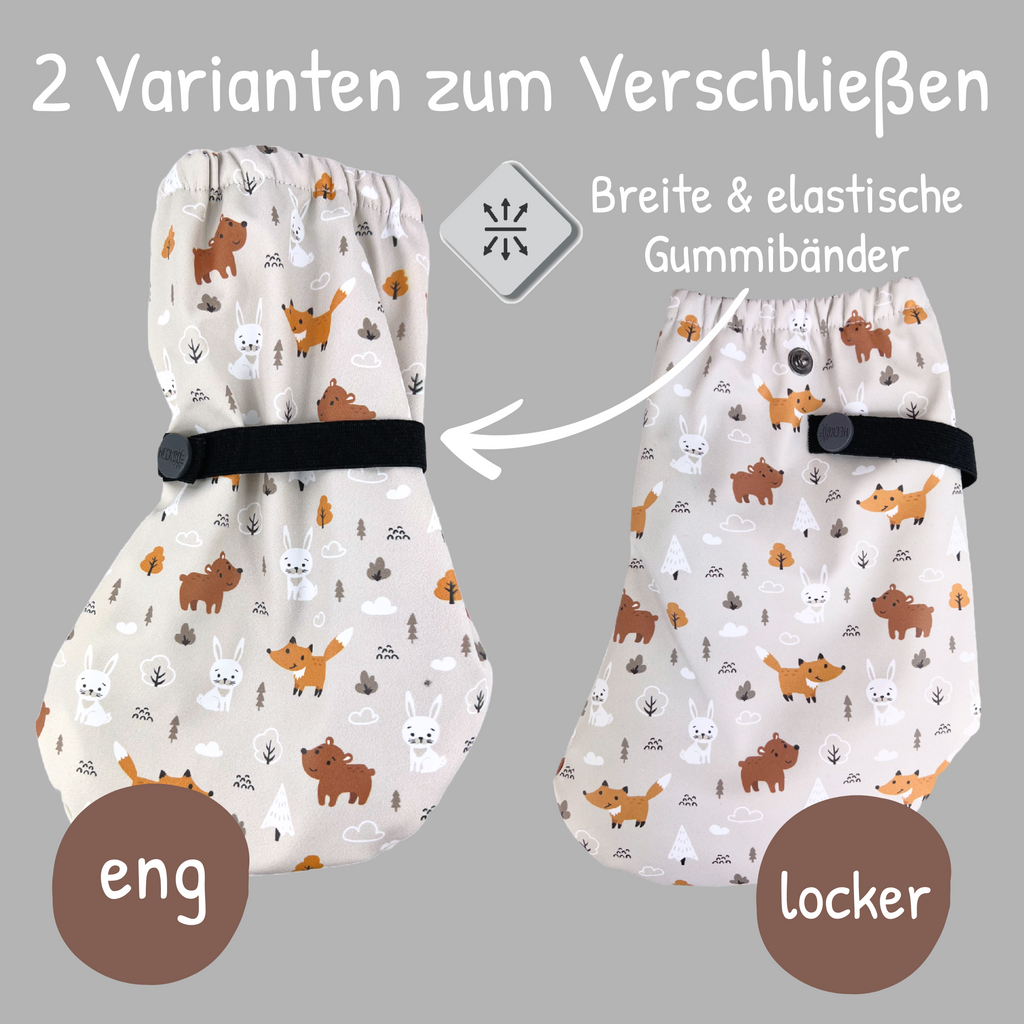 Füßlinge mit Vlies-Futter - Waldtiere - SafeBabyKinder