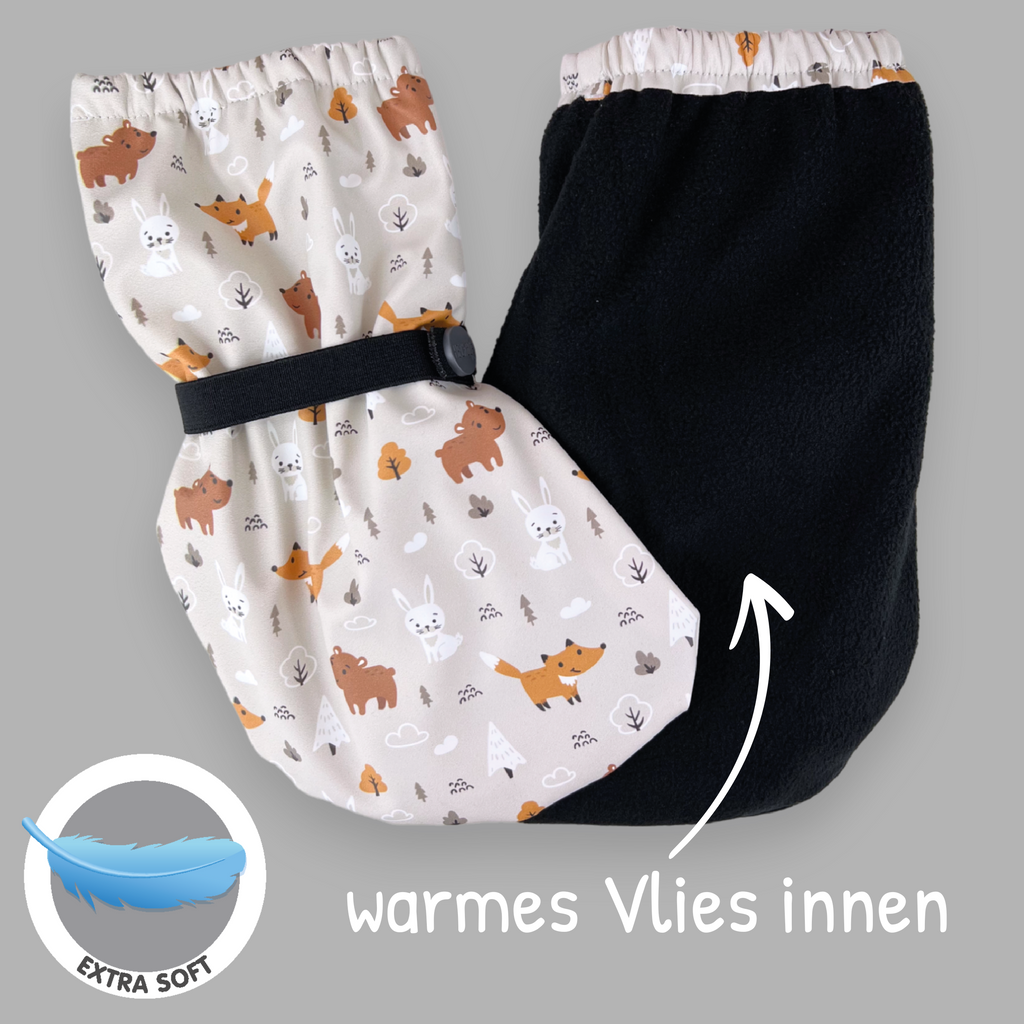 Füßlinge mit Vlies-Futter - Waldtiere - SafeBabyKinder
