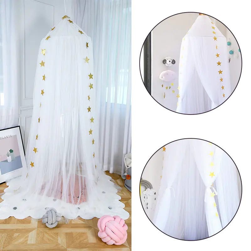 Dreamy Star Crown Baby Bed Canopy for Photo Props - SafeBabyKinder