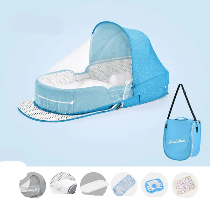 Multifunktionales tragbares Babybett mit Moskitonetz - SafeBabyKinder