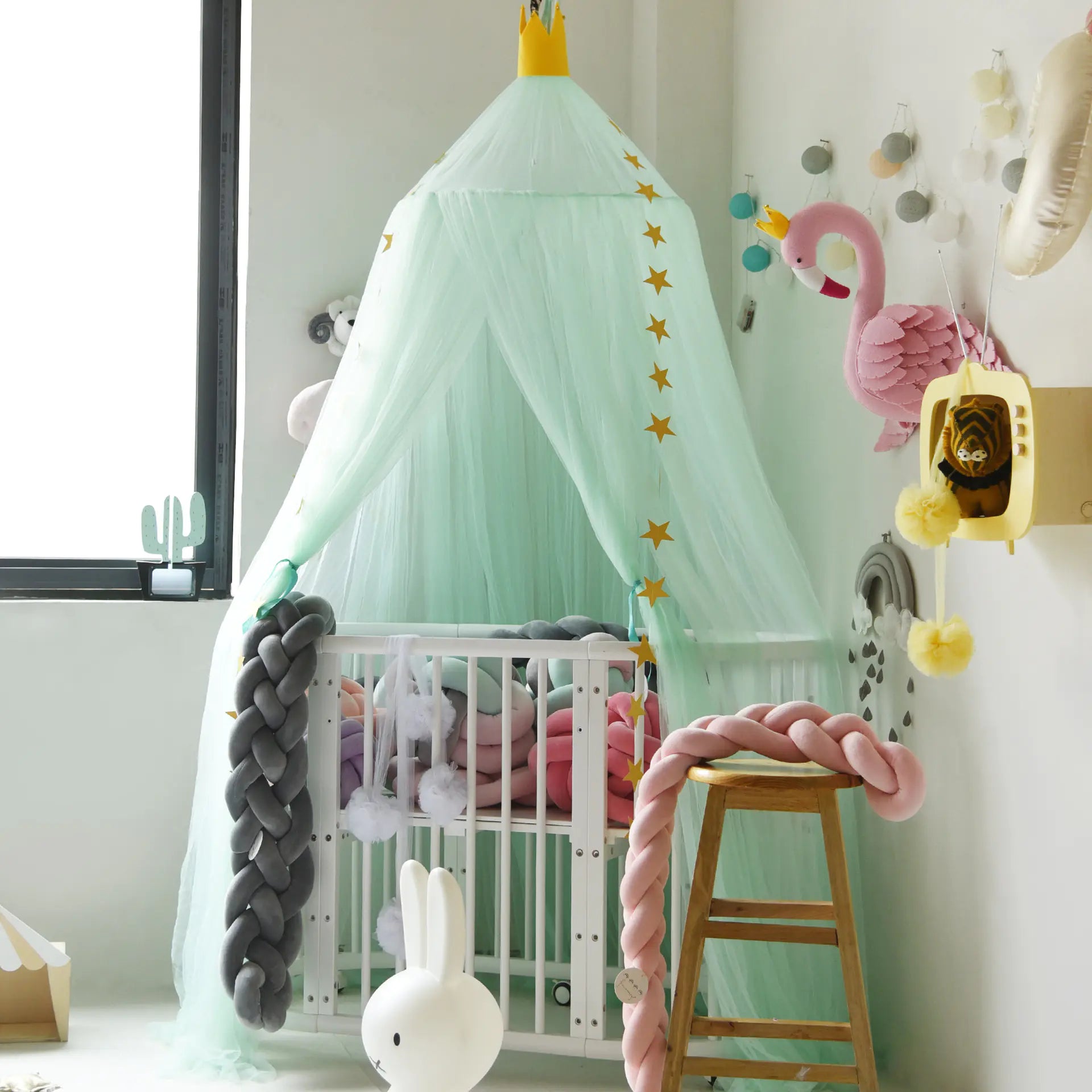 Dreamy Star Crown Baby Bed Canopy for Photo Props - SafeBabyKinder
