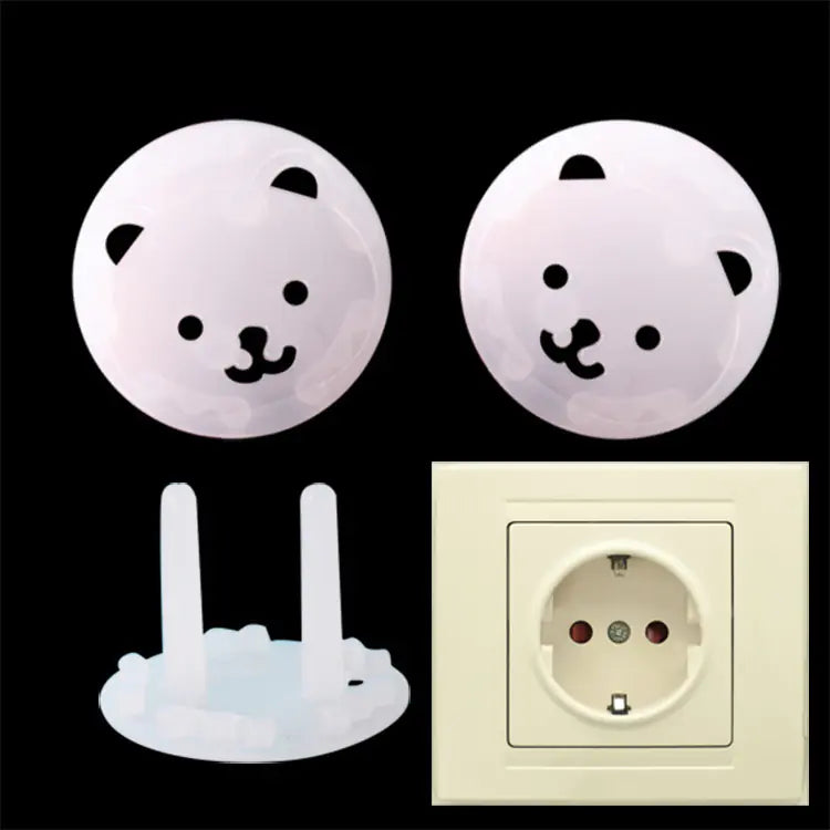 Thick Round Bear Childproof Power Outlet Covers - SafeBabyKinder
