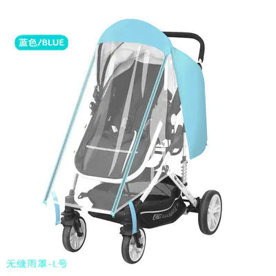Baby Stroller Rain Cover with Wind Protection and Zipper - SafeBabyKinder