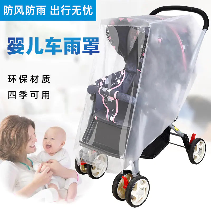 Baby Stroller Rain Cover with Wind Protection and Zipper - SafeBabyKinder