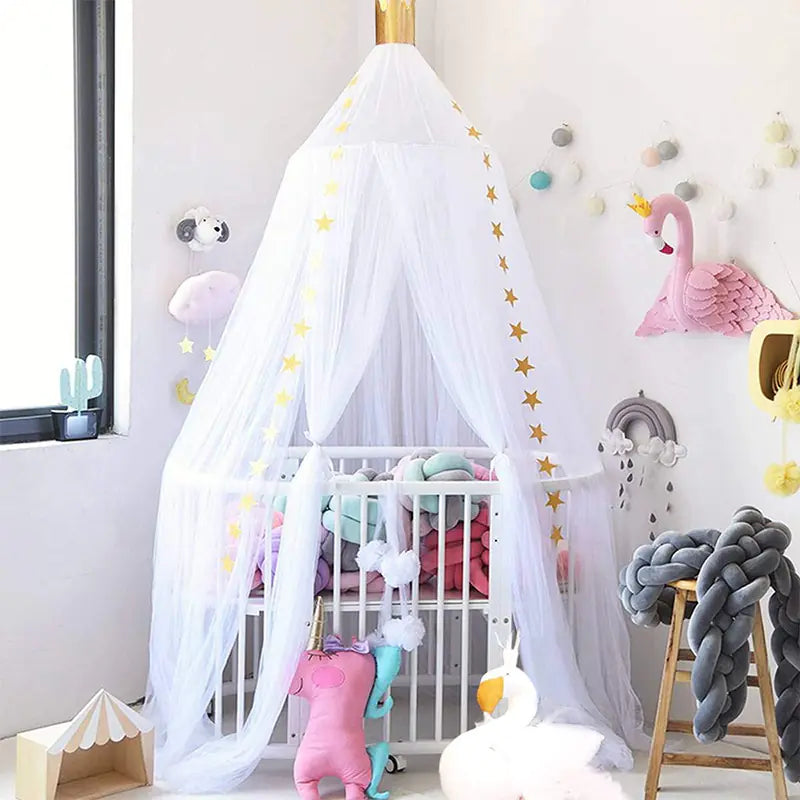 Dreamy Star Crown Baby Bed Canopy for Photo Props - SafeBabyKinder
