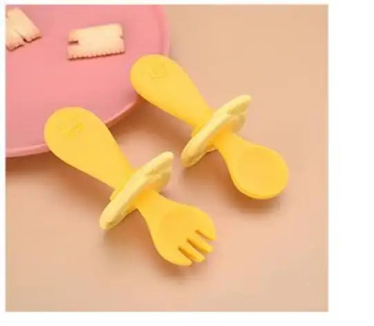Children's Silicone Meal Feeding Fork and Spoon Set - SafeBabyKinder