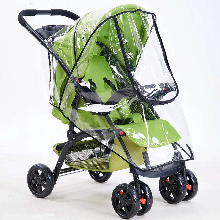 Baby Stroller Rain Cover with Wind Protection and Zipper - SafeBabyKinder