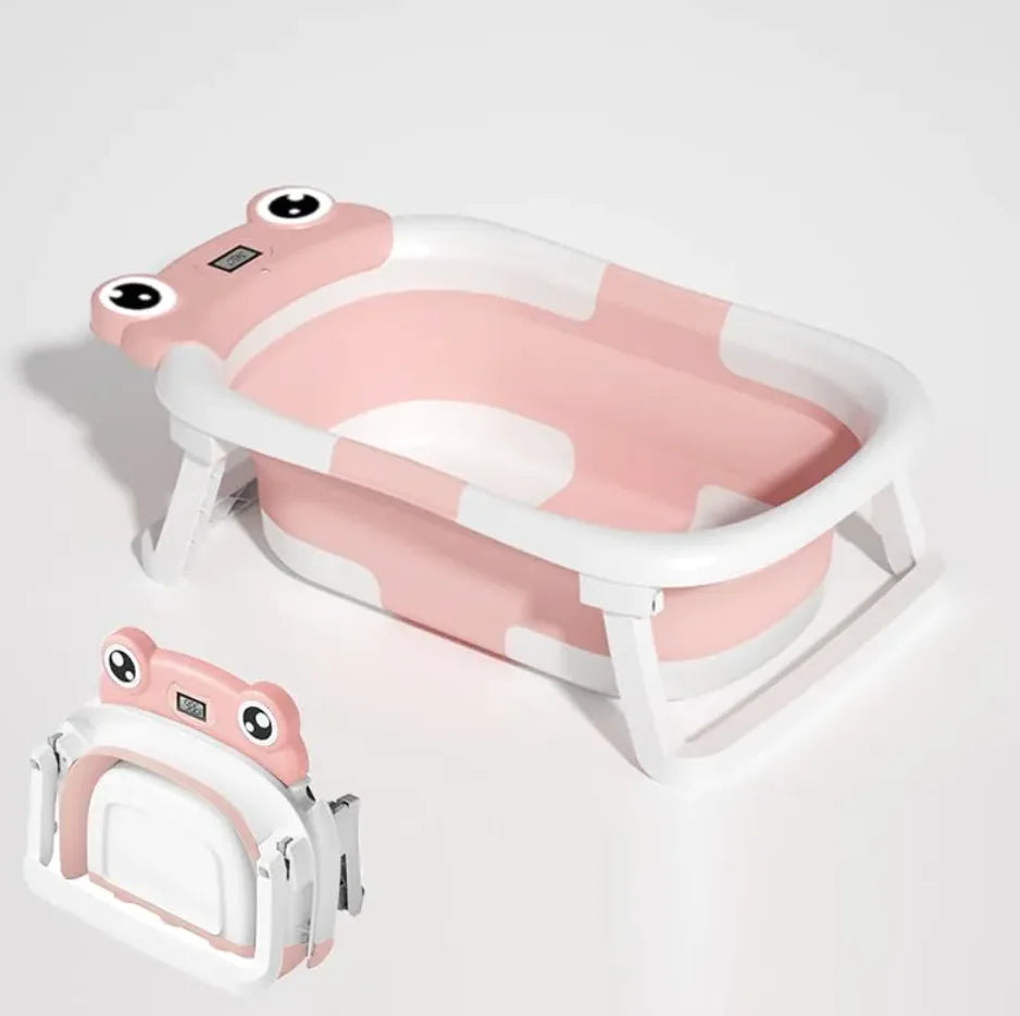 Foldable Baby Bathtub with Cushion & Thermometer - SafeBabyKinder