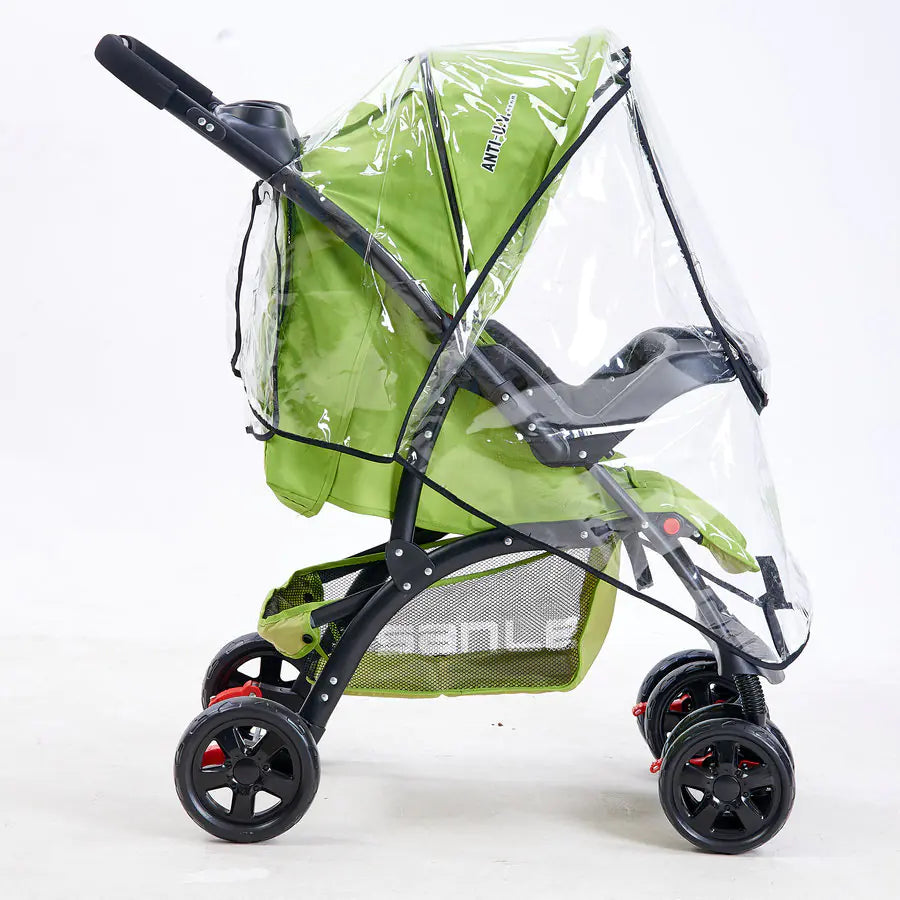 Baby Stroller Rain Cover with Wind Protection and Zipper - SafeBabyKinder