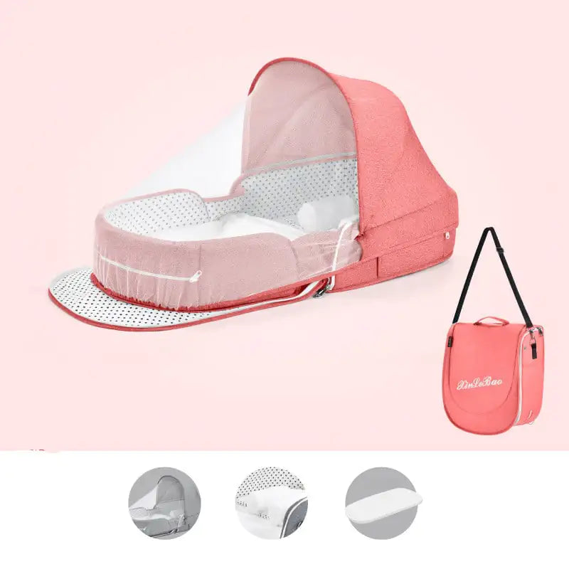 Multifunktionales tragbares Babybett mit Moskitonetz - SafeBabyKinder