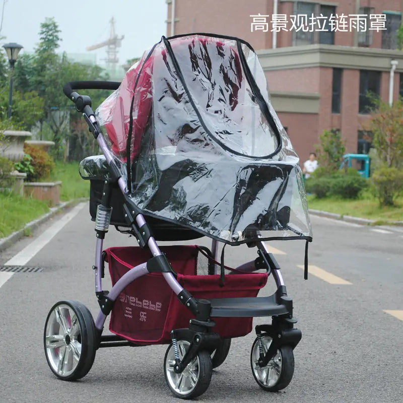 Baby Stroller Rain Cover with Wind Protection and Zipper - SafeBabyKinder