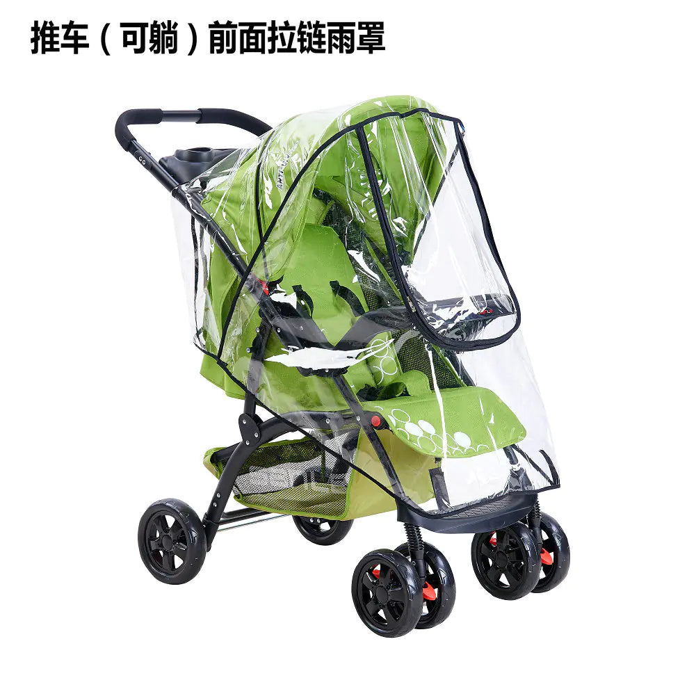 Baby Stroller Rain Cover with Wind Protection and Zipper - SafeBabyKinder