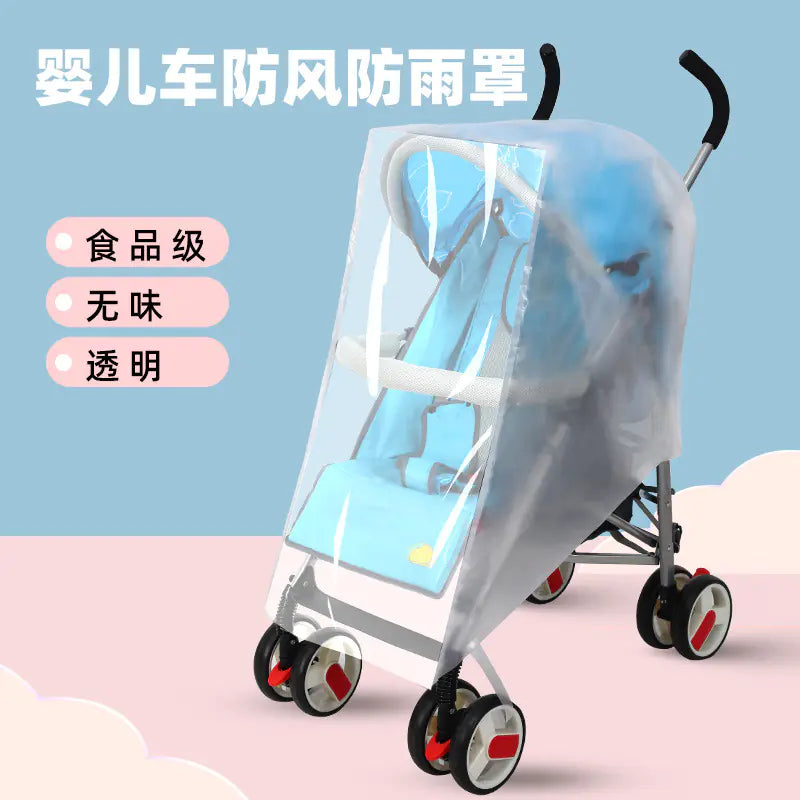 Baby Stroller Rain Cover with Wind Protection and Zipper - SafeBabyKinder