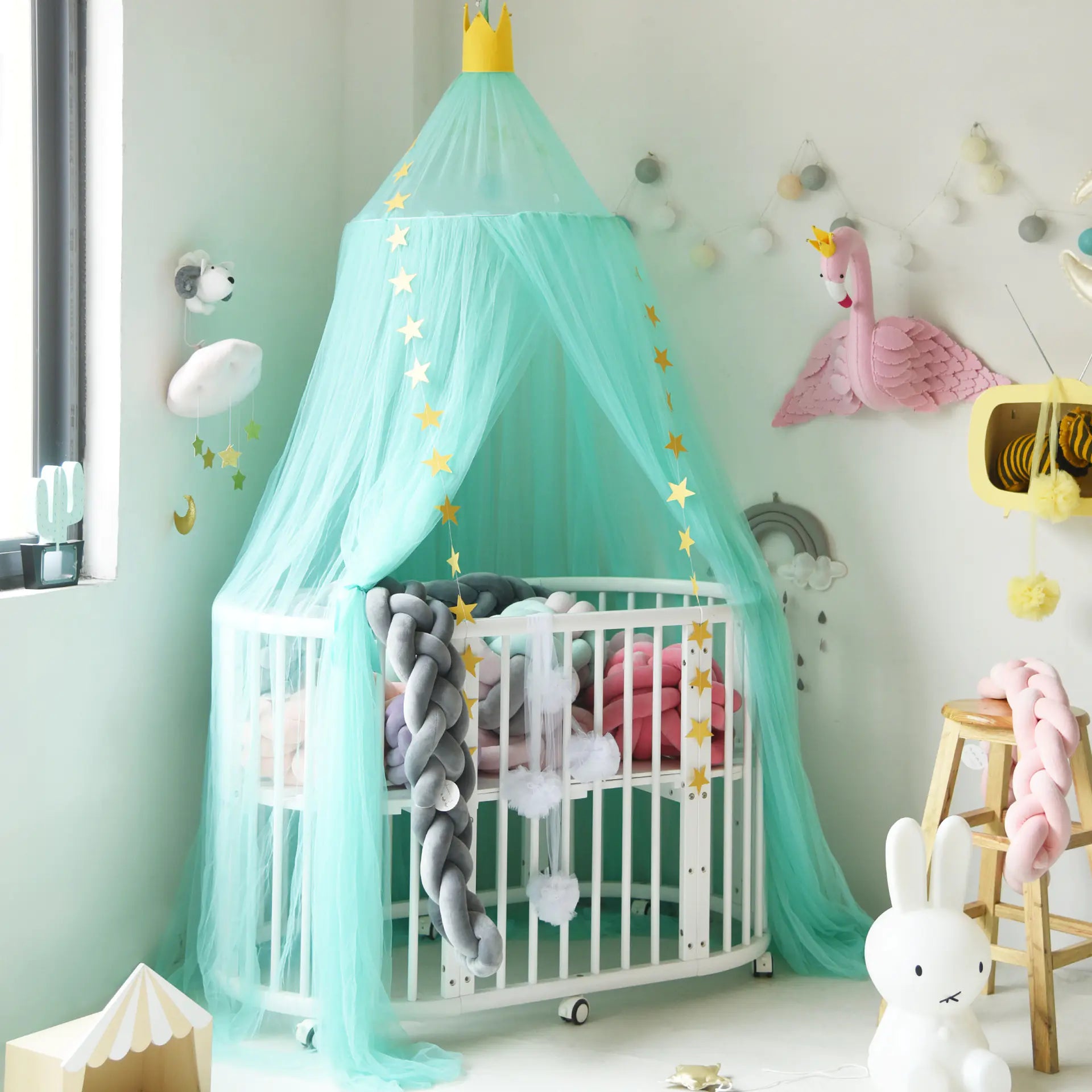Dreamy Star Crown Baby Bed Canopy for Photo Props - SafeBabyKinder